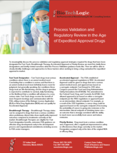 process validation for expedited approval drugs